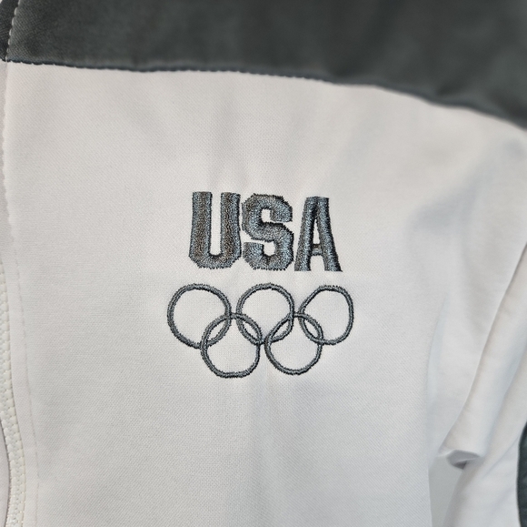 United States Olympic Committee White & Gray Colorblock Jacket Size Large Q52 - Picture 4 of 11